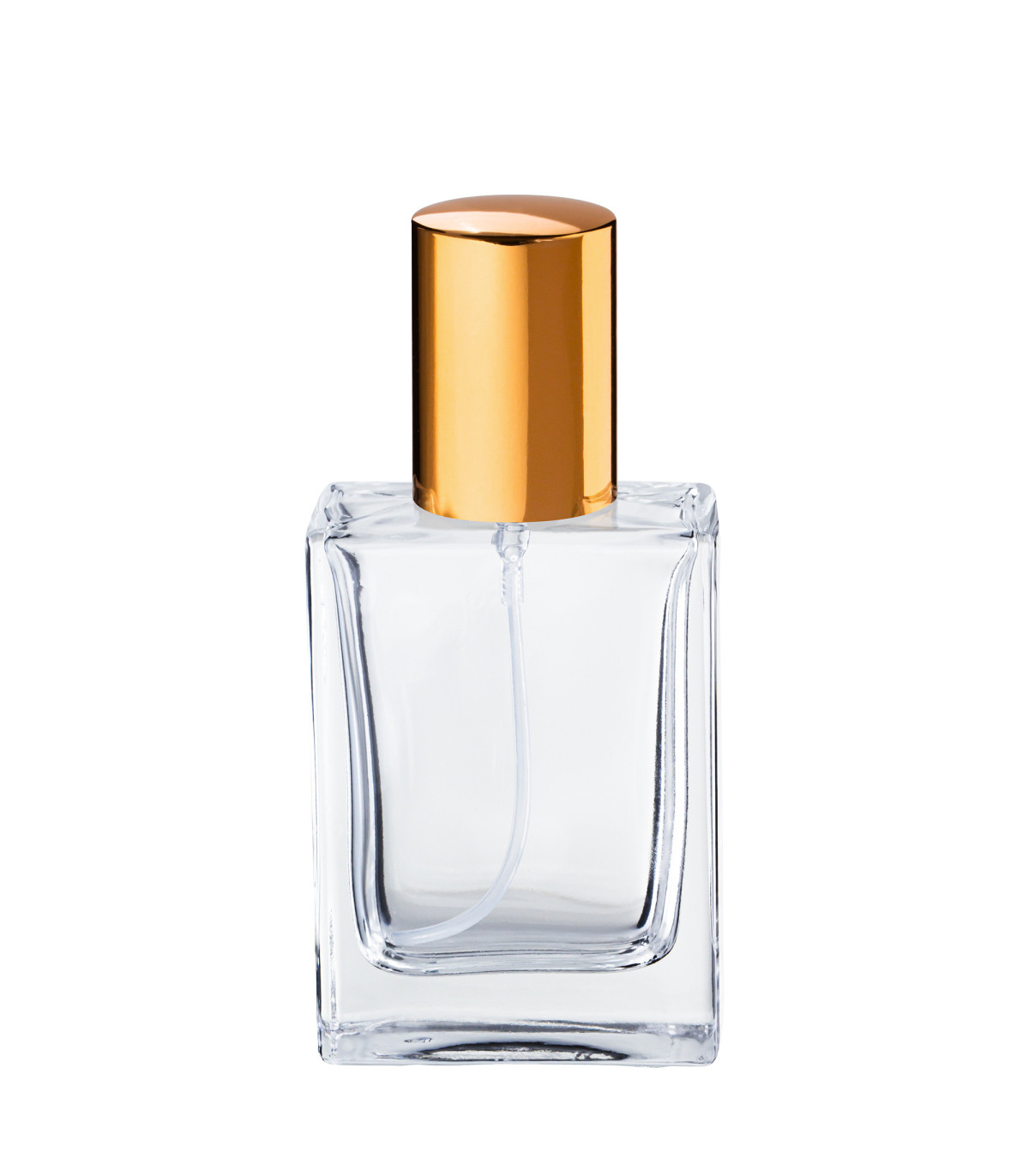 Parfümglasflasche Mindy 30 ml – Glas-Flakon mit Zerstäuber in Gold