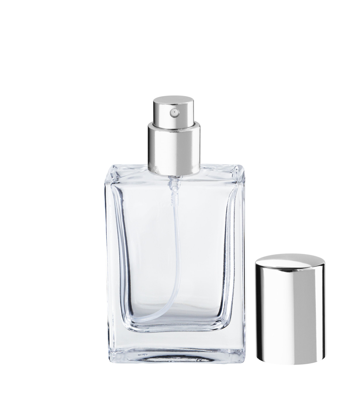 Parfümglasflasche 30 ml MINDY klar mit silbernem Zerstäuber - Leer Set