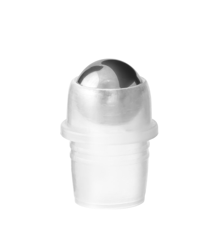 Roll-on-Kappe 14mm mit Glaskugel transparent – beauty-verpackung.de