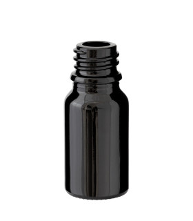 Glasflasche 10 ml schwarz - leere Flasche zum Befüllen DIN 18 mm