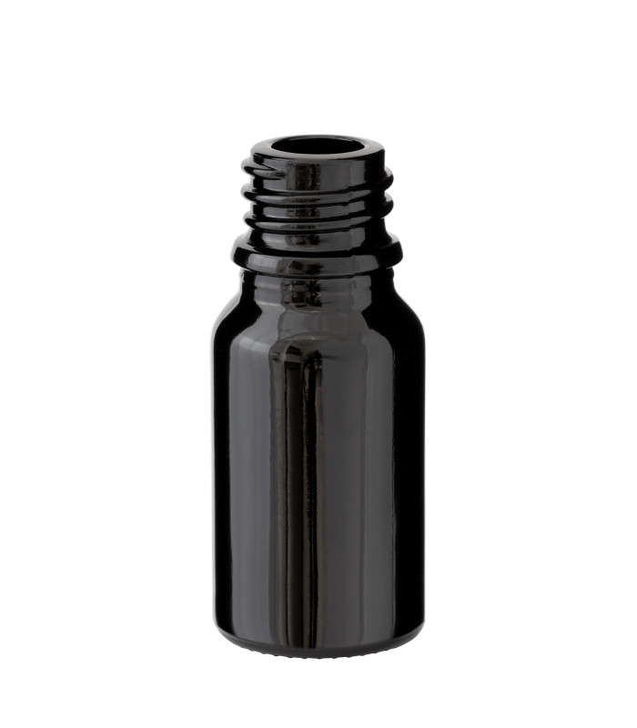 Glasflasche 10 ml schwarz - leere Flasche zum Befüllen DIN 18 mm