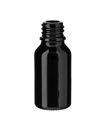 Glasflasche 15 ml schwarz - leere Flasche zum Befüllen DIN 18 mm