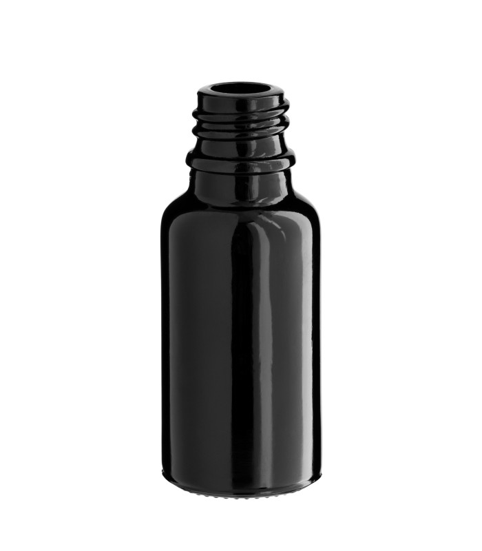 Schwarze Glasflasche 20 ml DIN 18 mm – Ideal für Öle, Kosmetik, Parfüm