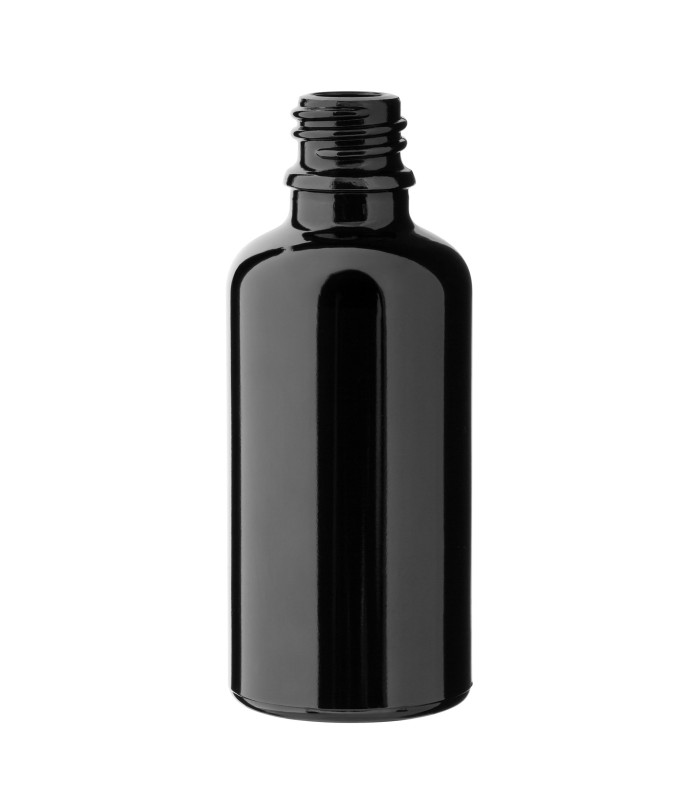 Glasflasche 50 ml schwarz 18/415 – Leer für Öle & Kosmetik DIN 18 mm
