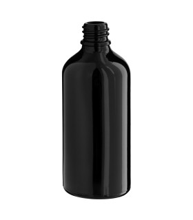 100 ml Schwarze Glasflasche - leere Flasche zum Befüllen DIN 18 mm
