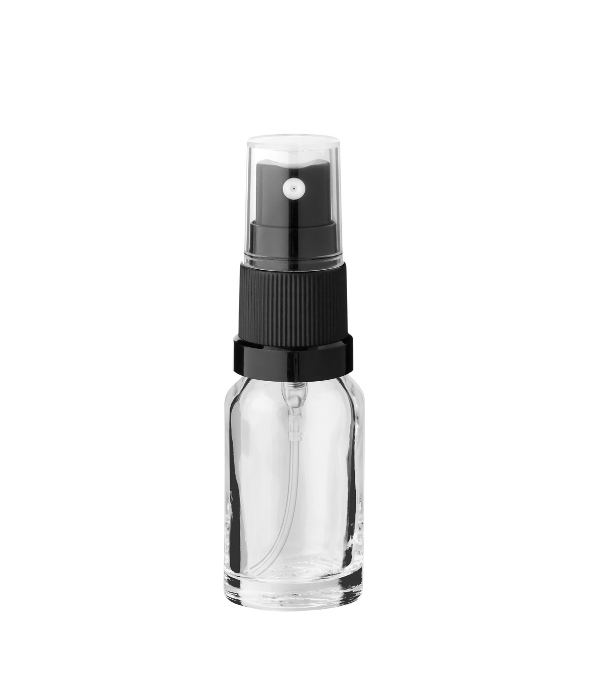 Glasflasche 10 ml mit schwarzem Zerstäuber für Kosmetikprodukte