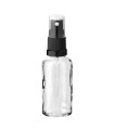 Glasflasche 50 ml klar mit schwarzem Zerstäuber