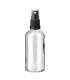 Glasflasche 100 ml mit schwarzem Zerstäuber für Parfum oder Kosmetik.