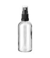 Glasflasche 100 ml klar mit schwarzem Zerstäuber