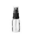 Glasflasche 15 ml klar mit schwarzem Zerstäuber