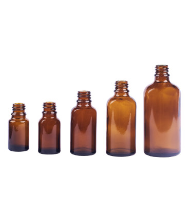 Braune Glasflasche 100 ml mit schwarzem Zerstäuber - Leer 18/415