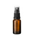 Glasflasche Braun 20 ml mit schwarzem Zerstäuber von vorne