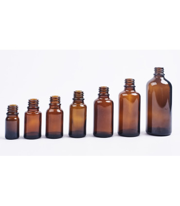 Glasflasche 20 ml Braun mit schwarzem Zerstäuber – Leer 18/415