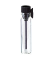Glasfläschchen 1 ml klar mit schwarzem Applikator und Schutzkappe