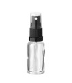 Glasflasche 20 ml klar mit schwarzem Zerstäuber