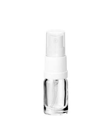 Glasflasche 5 ml klar mit weißem Zerstäuber