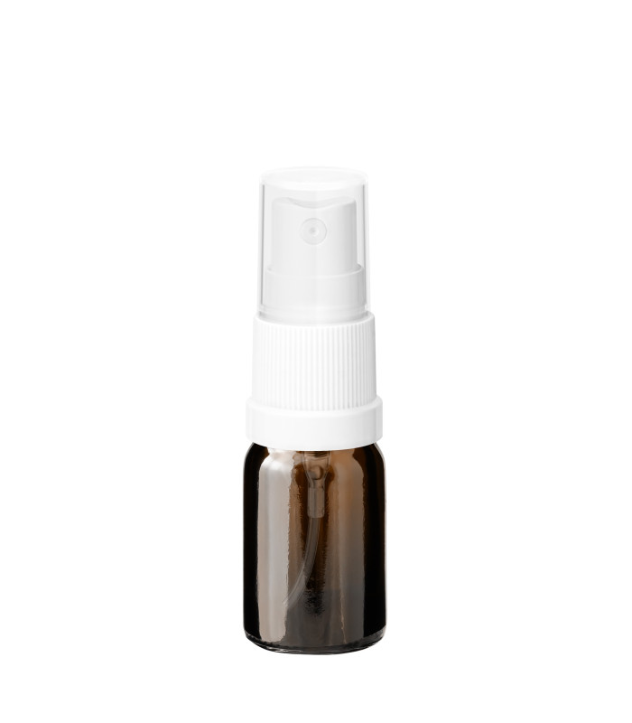 Braune 5 ml Glasflasche mit weißem Zerstäuber – Mini-Sprühflasche für Kosmetikprodukte