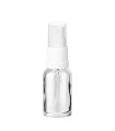 Glasflasche 15 ml klar mit weißem Zerstäuber
