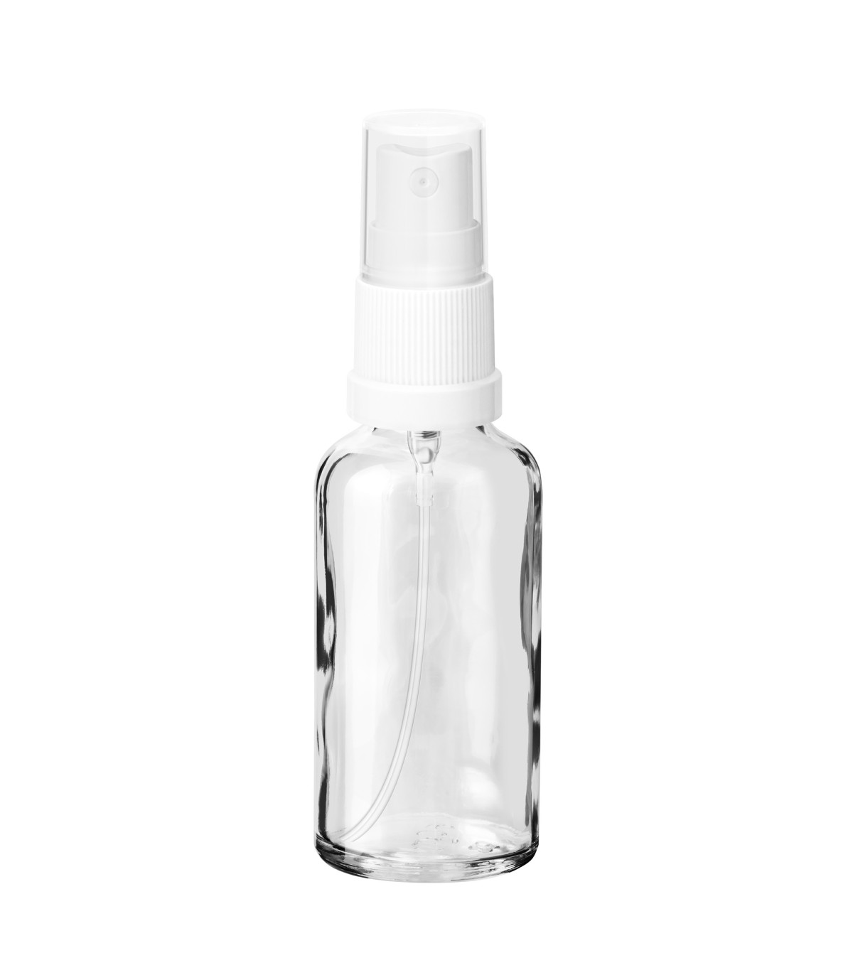 Glasflasche 50 ml klar mit weißem Zerstäuber
