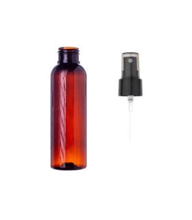 PET-Flasche 100 ml braun mit schwarzem Zerstäuber