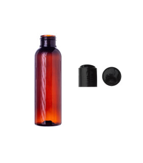 PET-Flasche 100 ml braun mit schwarzem Disc-Top-Verschluss