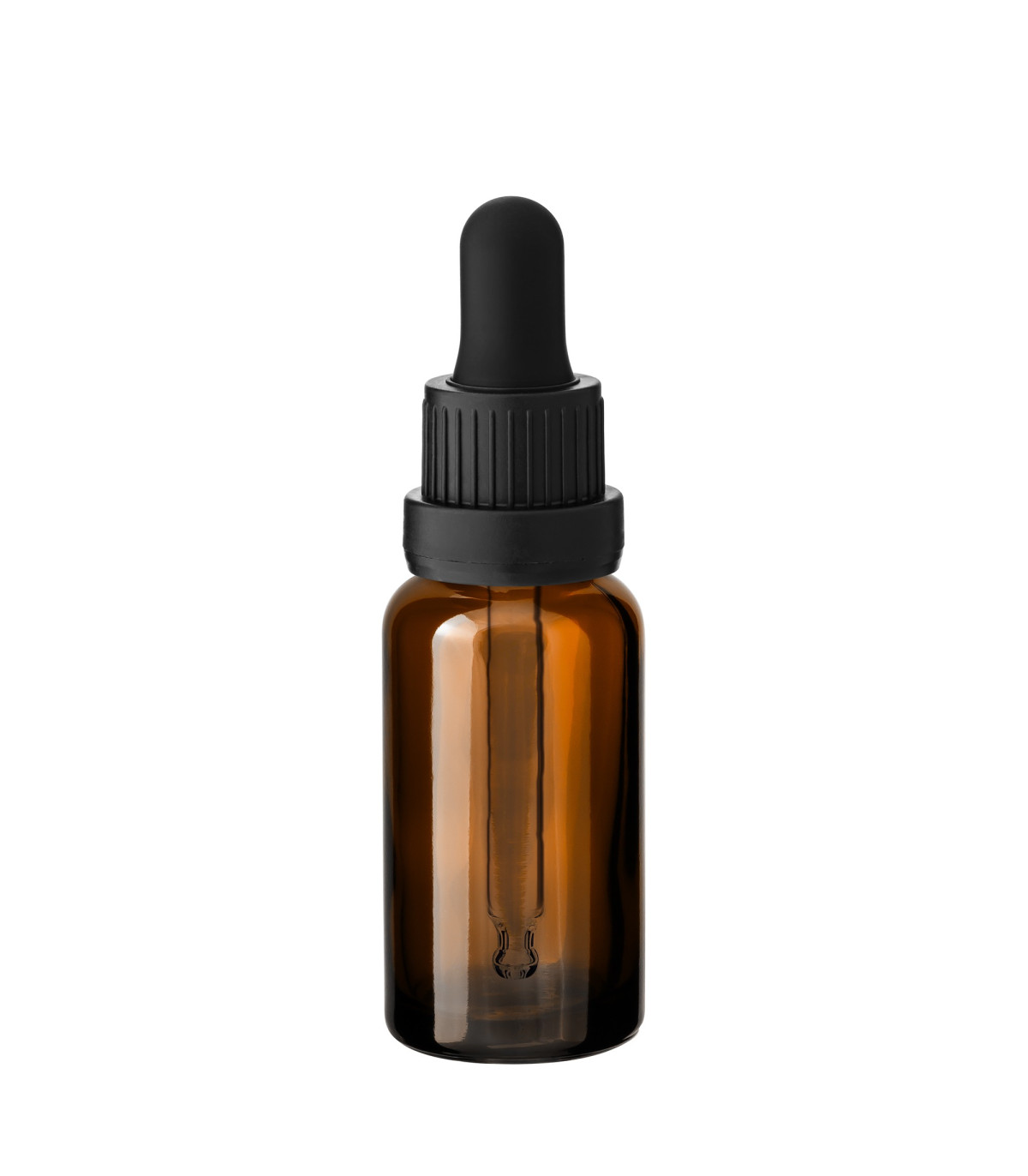 Braune Glasflasche 20 ml mit schwarzer Pipette – nachhaltige Kosmetikverpackung