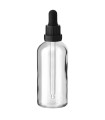Glasflasche 100 ml klar mit schwarzer Pipette