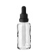 Glasflasche 50 ml klar mit schwarzer Pipette