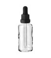 Glasflasche 50 ml klar mit schwarzer Pipette