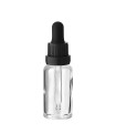 Glasflasche 20 ml klar mit schwarzer Pipette