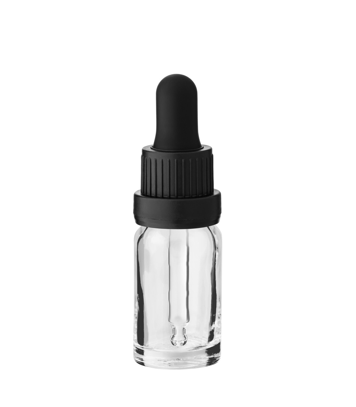Glasflasche 10 ml klar mit schwarzer Pipette