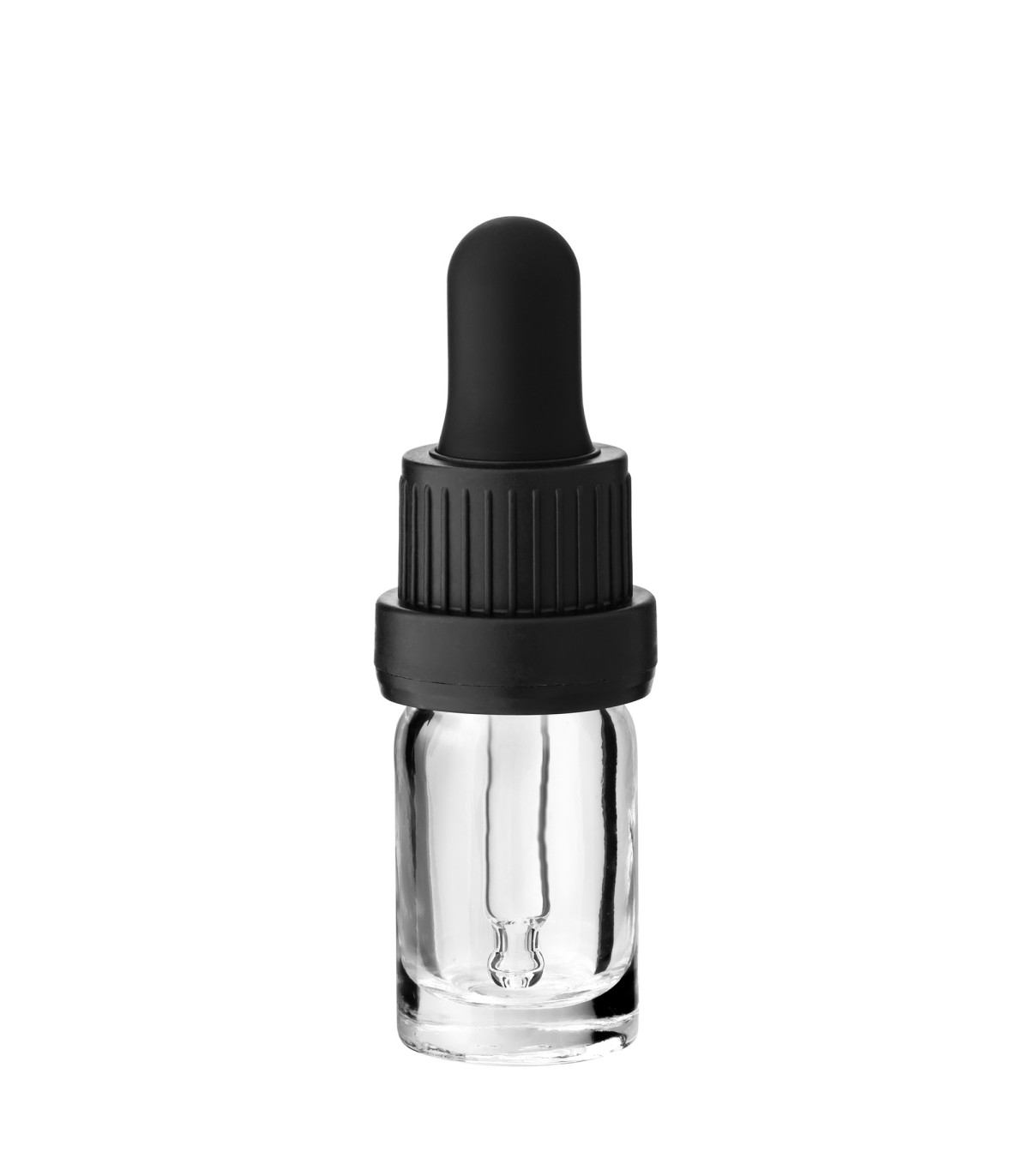 Glasflasche 5 ml klar mit schwarzer Pipette