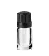 Glasflasche 5 ml klar mit schwarzem Tropfer
