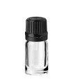 Glasflasche 5 ml klar mit schwarzem Tropfer