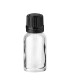 Glasflasche 15 ml klar mit schwarzem Tropfer