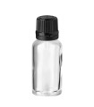 Glasflasche 20 ml klar mit schwarzem Tropfer