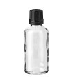 Glasflasche 50 ml klar mit schwarzem Tropfer