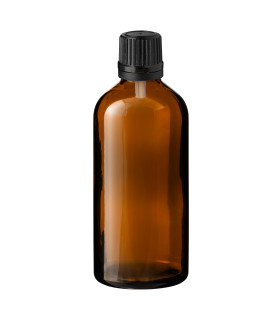 Braune Glasflasche 100 ml mit schwarzem Tropfer – nachhaltige Verpackungslösung für Öle und Kosmetik
