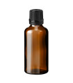 Glasflasche 50 ml braun mit schwarzem Tropfer