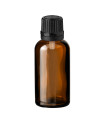 Glasflasche 30 ml braun mit schwarzem Tropfer