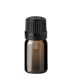 Glasflasche 5 ml braun mit schwarzem Tropfer