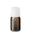 Glasflasche 5 ml braun mit weißem Tropfer