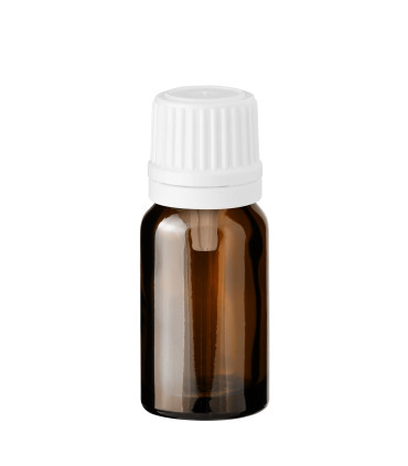 Braune Glasflasche 10 ml mit weißem Tropfer – nachhaltige Pipettenflasche für Kosmetik