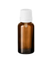 Glasflasche 20 ml braun mit weißem Tropfer