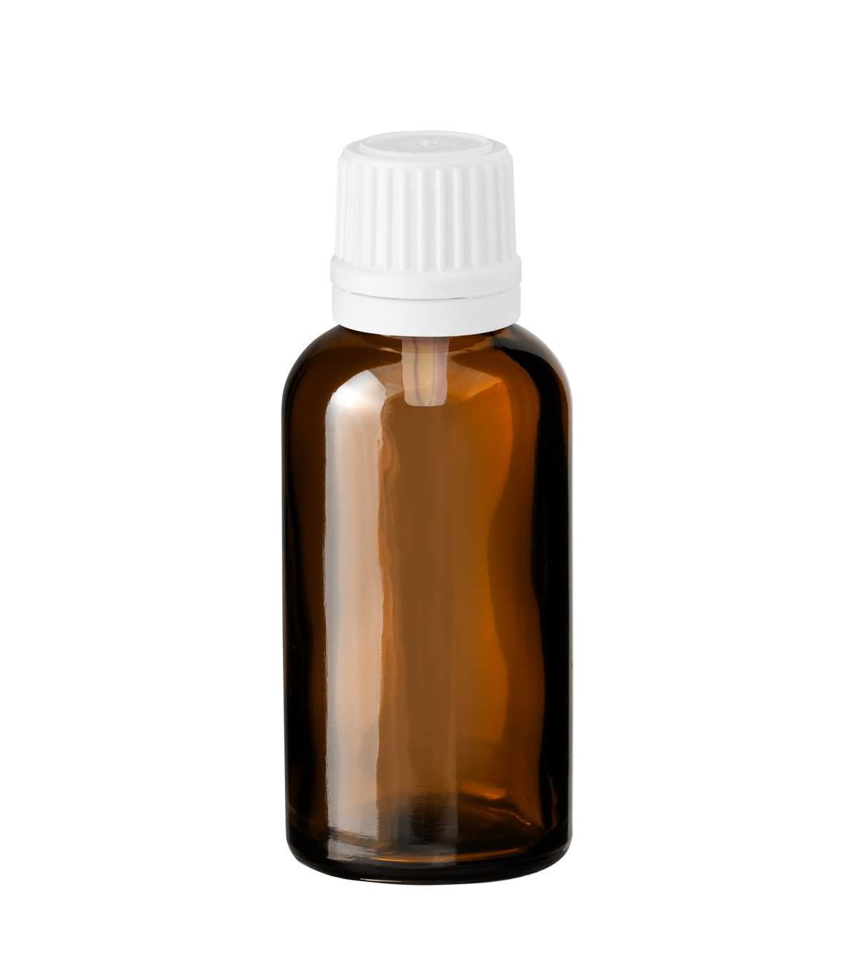 Braune Glasflasche 30 ml mit weißem Tropfer – Pipettenflasche für Kosmetik