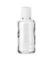 Glasflasche 50 ml klar mit weißem Tropfer