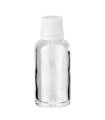 Glasflasche 30 ml klar mit weißem Tropfer