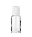 Glasflasche 15 ml klar mit weißem Tropfer