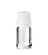 Glasflasche 5 ml klar mit weißem Tropfer