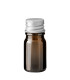 Glasflasche 5 ml braun mit silbernem Aluminium-Schraubverschluss